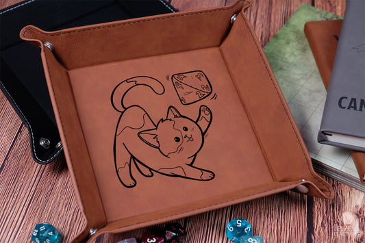 D20 Cat Dice Tray Dice Trays Level 1 Gamers   