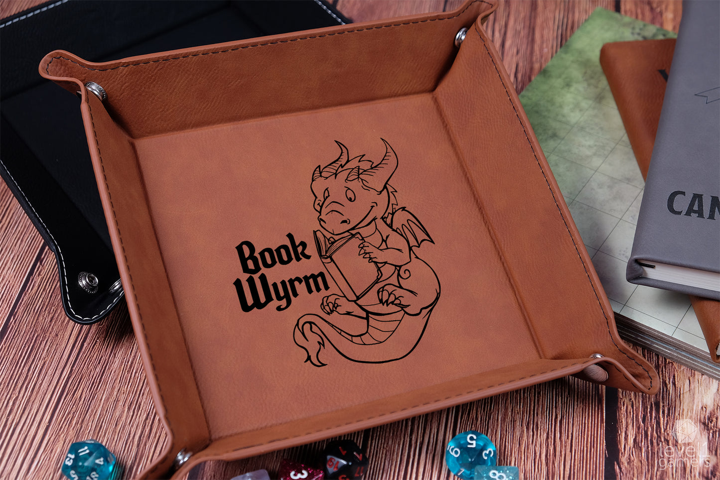 Book Wyrm Dice Tray Dice Trays Level 1 Gamers