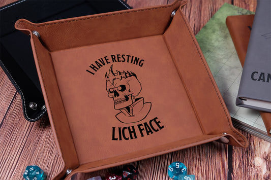 Resting Lich Face Dice Tray Dice Trays Level 1 Gamers