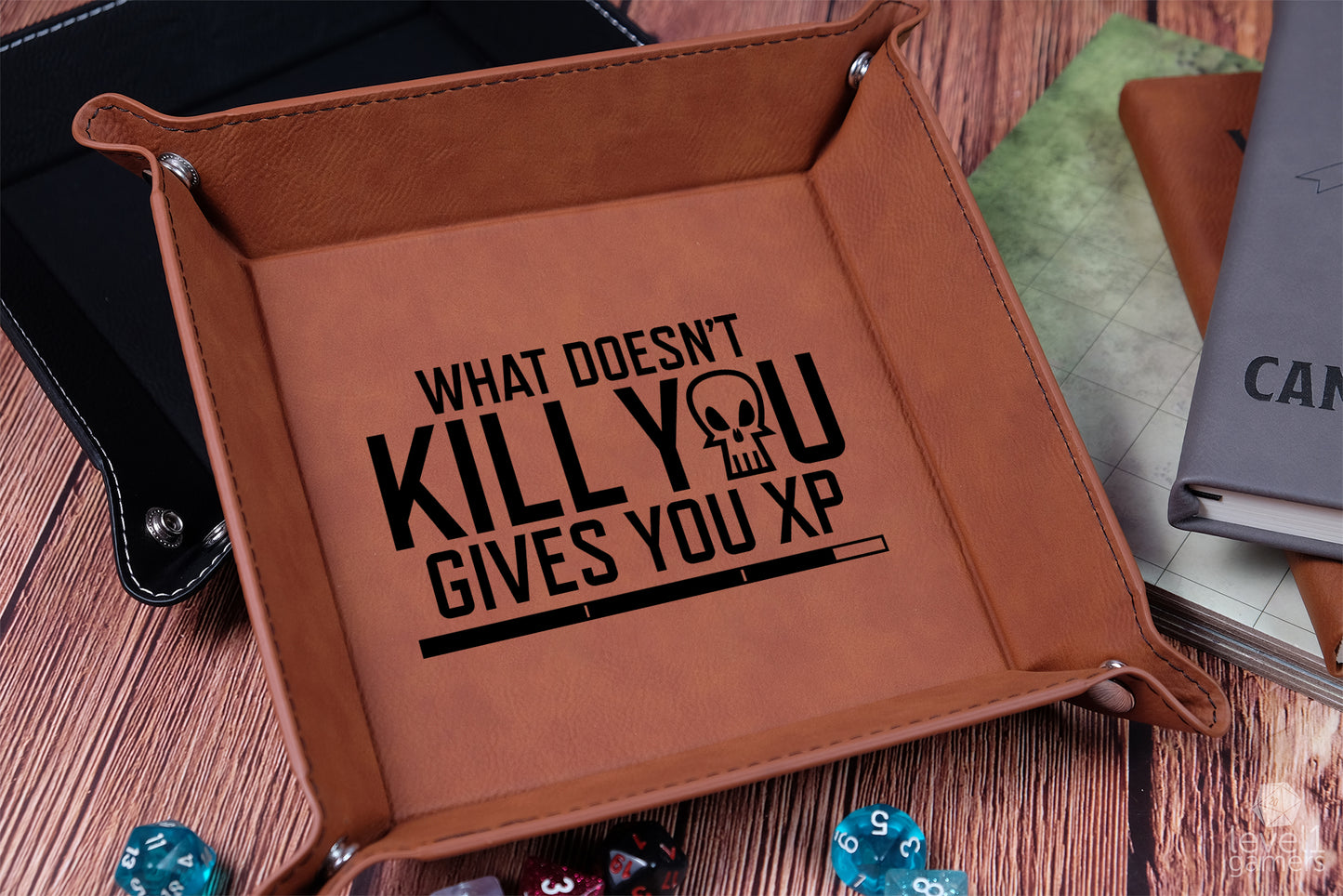 What Doesn't Kill You Gives You XP Dice Tray Dice Trays Level 1 Gamers
