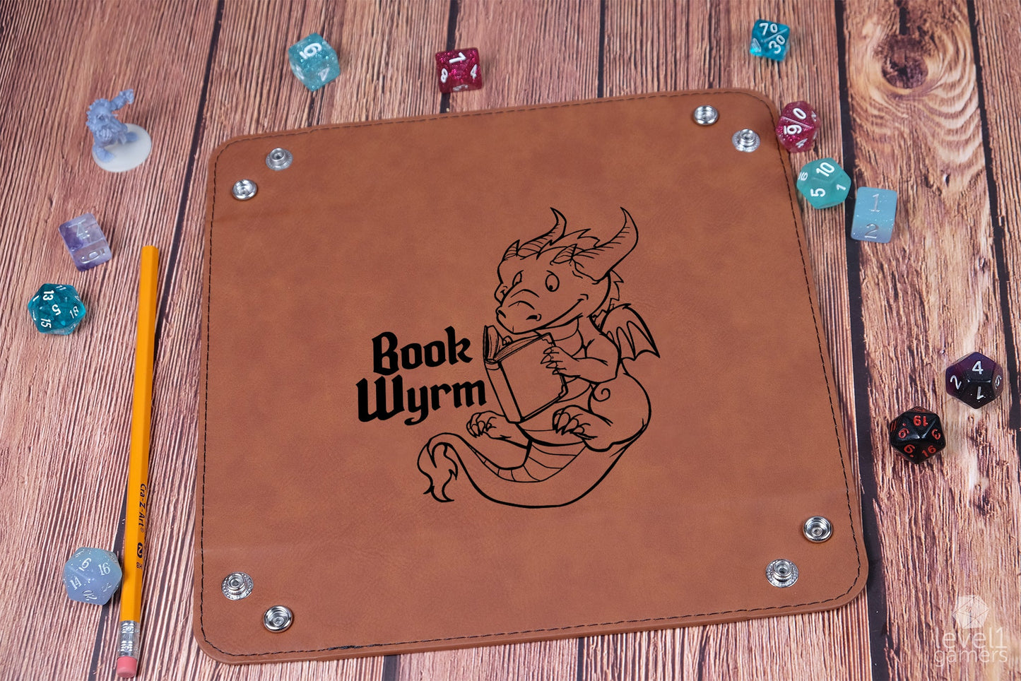 Book Wyrm Dice Tray Dice Trays Level 1 Gamers