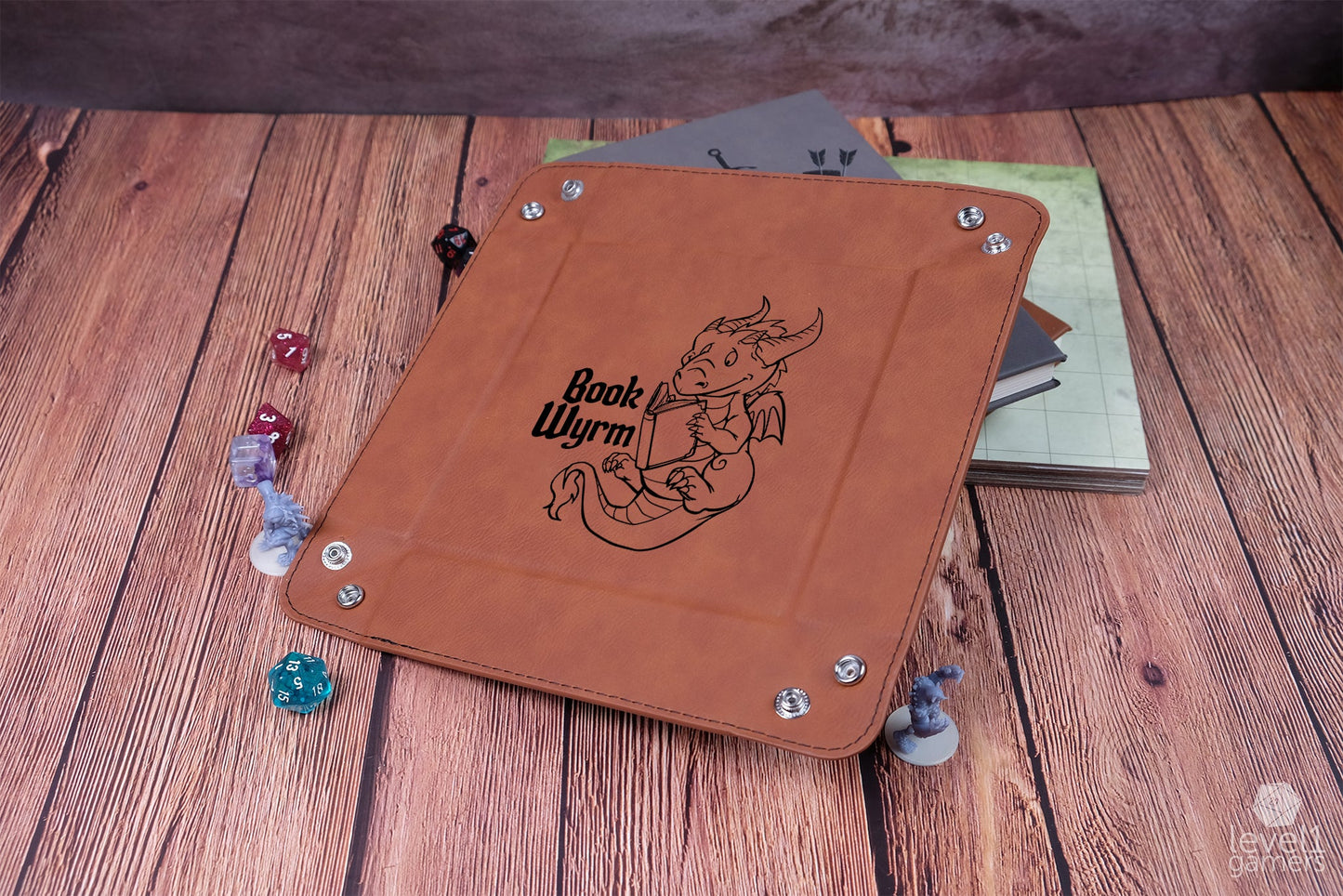 Book Wyrm Dice Tray Dice Trays Level 1 Gamers