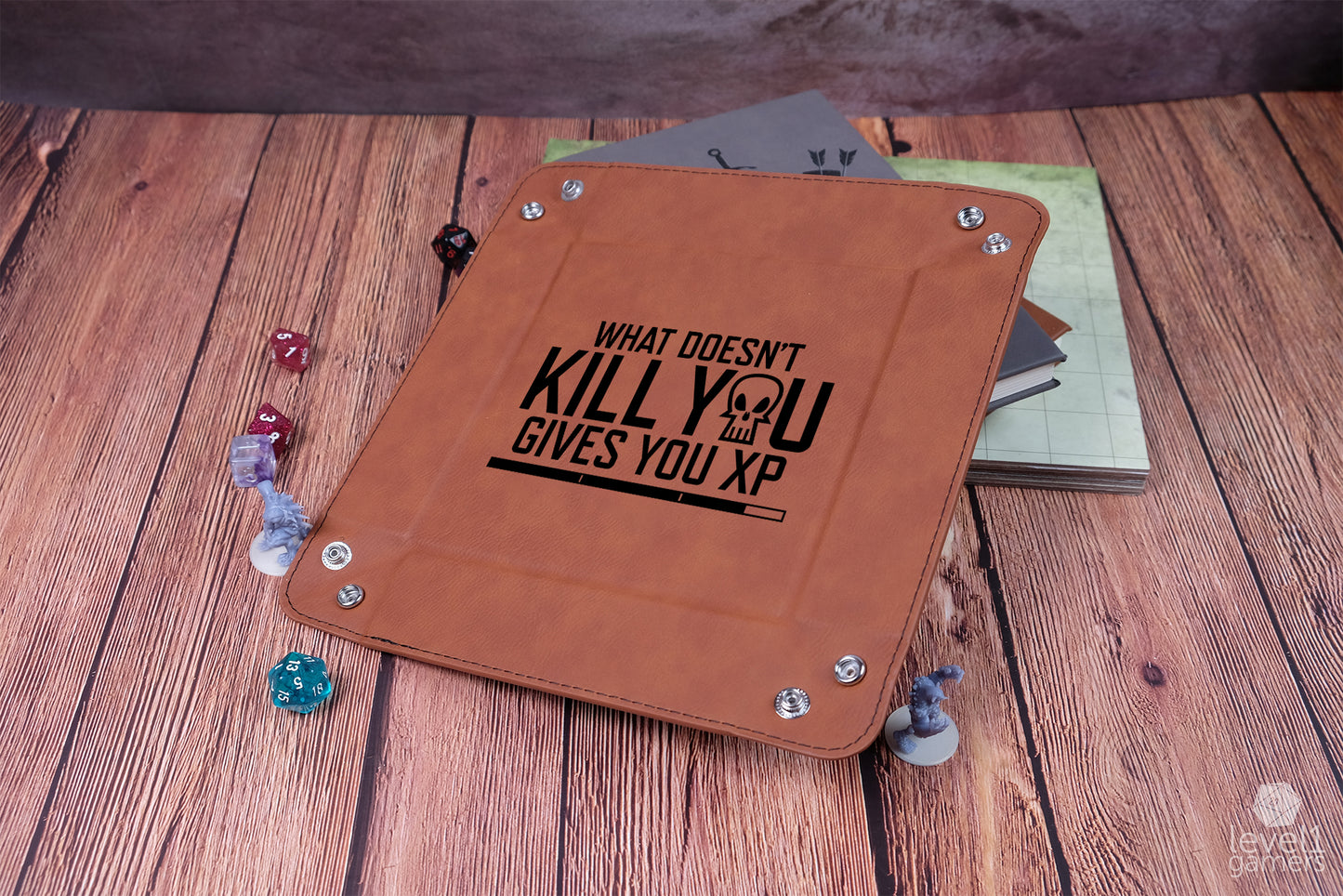 What Doesn't Kill You Gives You XP Dice Tray Dice Trays Level 1 Gamers