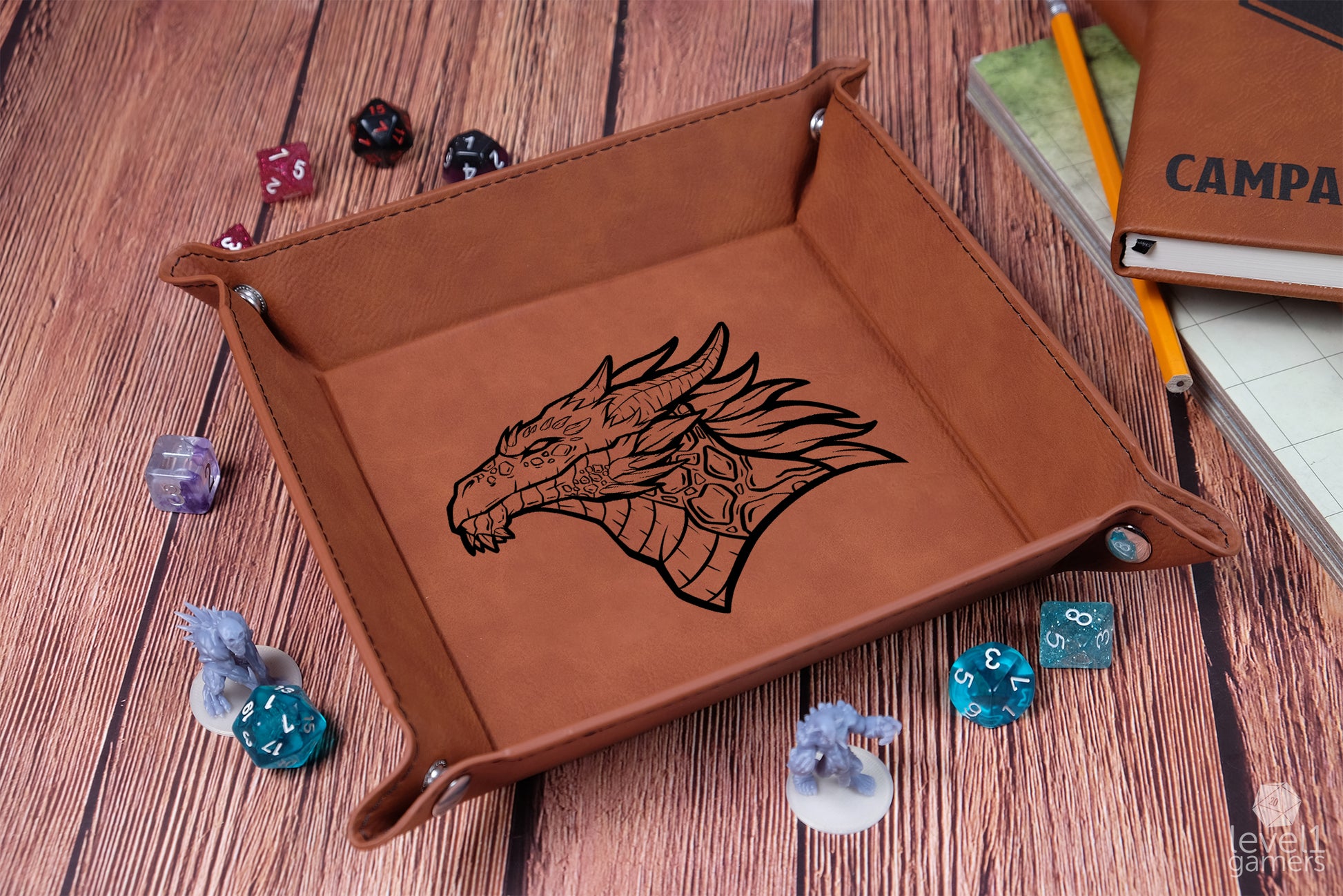 Black Dragon Dice Tray Dice Trays Level 1 Gamers
