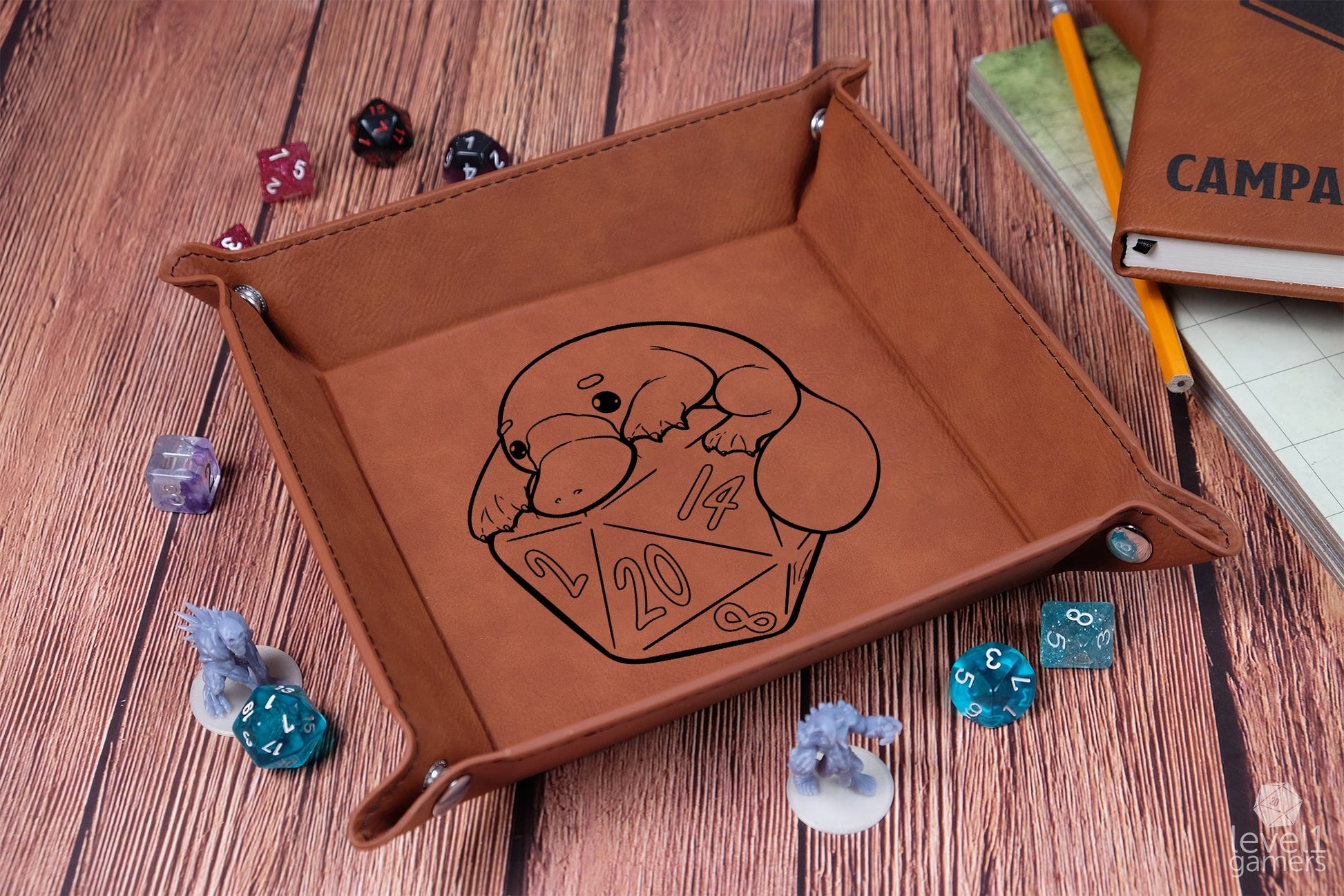 D20 Platypus Dice Tray Dice Trays Level 1 Gamers