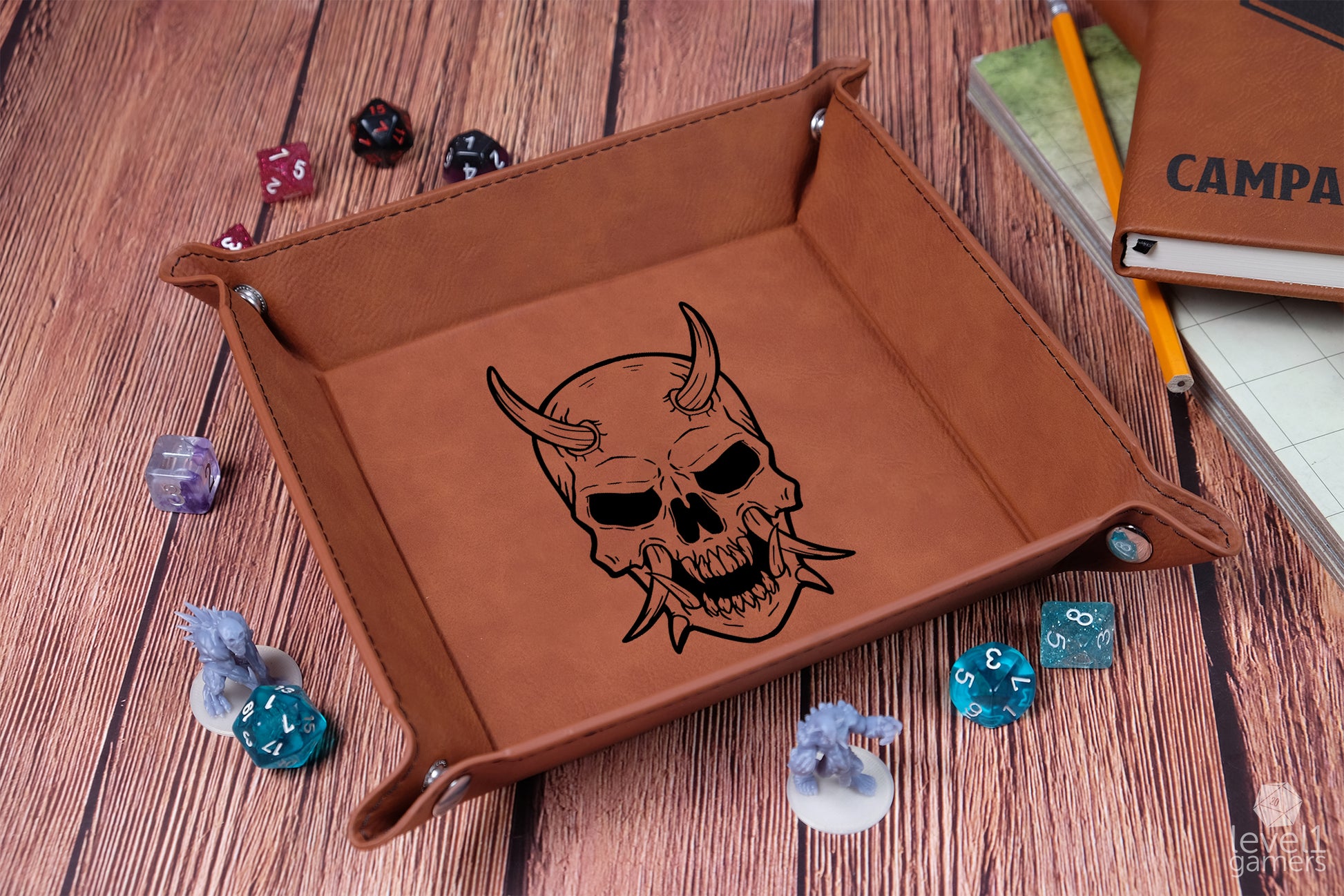 Oni Skull Dice Tray Dice Trays Level 1 Gamers