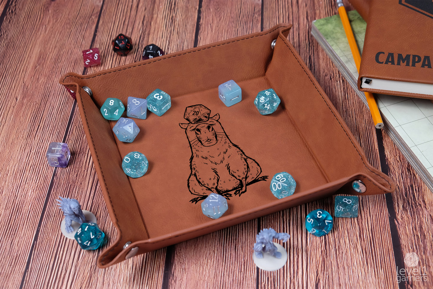D20 Capybara Dice Tray Dice Trays Level 1 Gamers