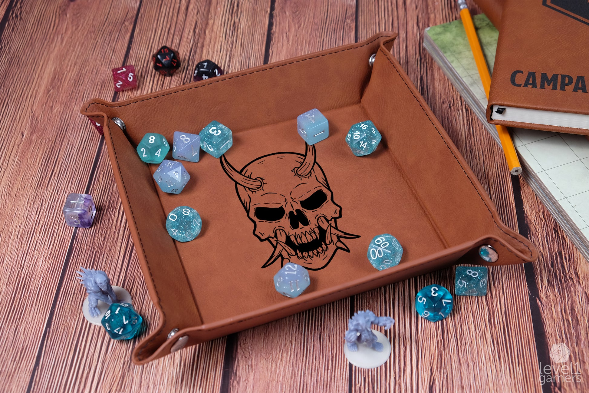 Oni Skull Dice Tray Dice Trays Level 1 Gamers
