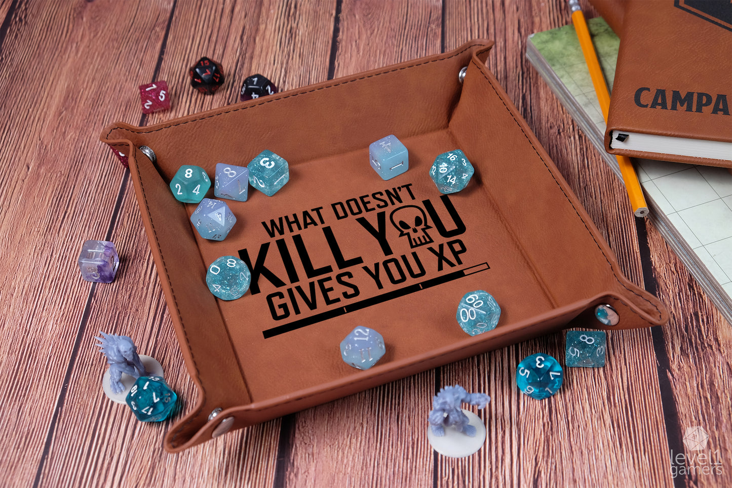 What Doesn't Kill You Gives You XP Dice Tray Dice Trays Level 1 Gamers
