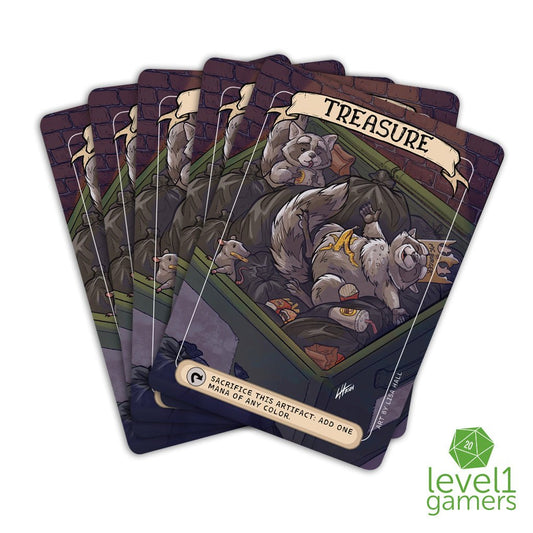 Raccoon Treasure - Token Magic Card Pack (5 Cards) Level 1 Gamers