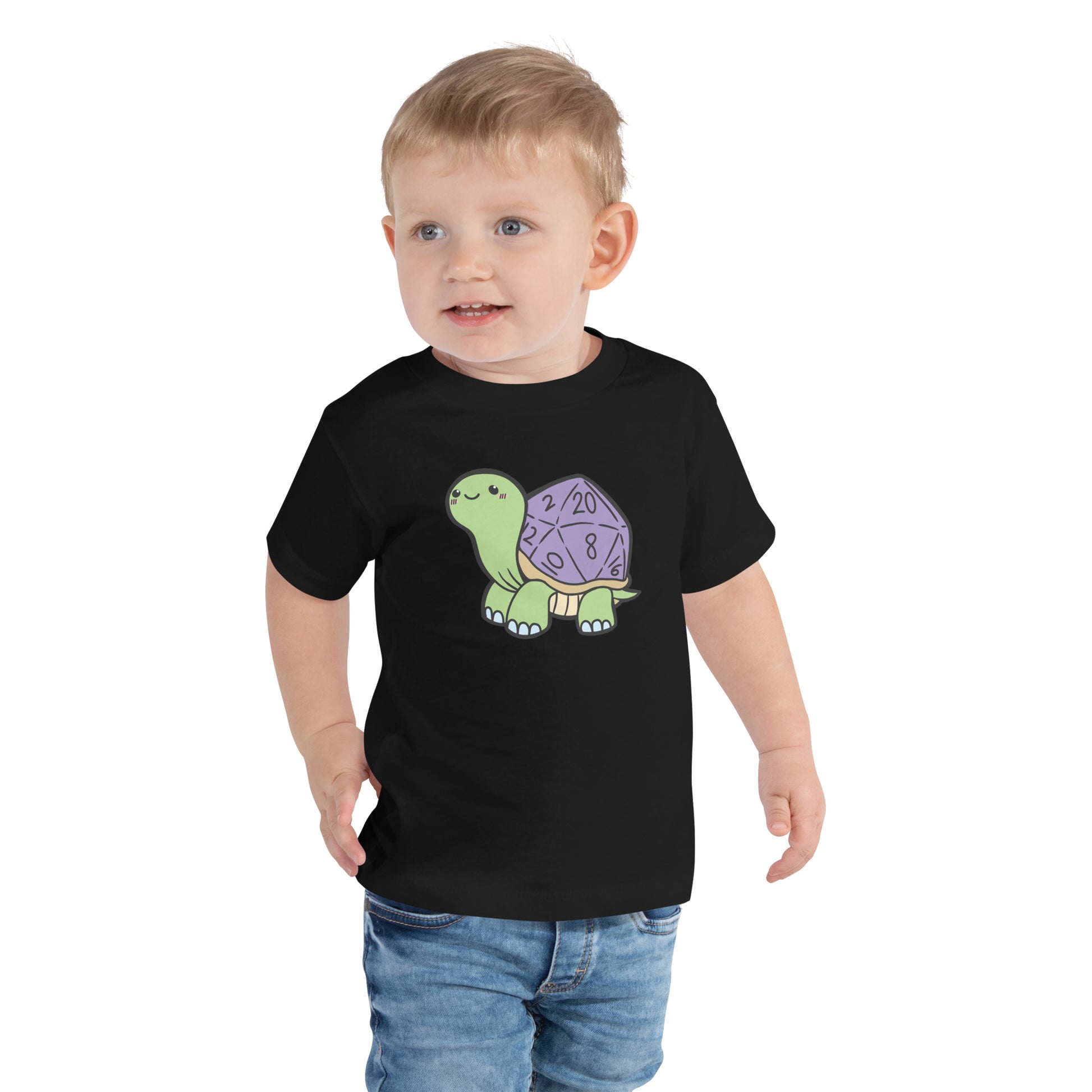 D20 Turtle Toddler Short Sleeve Tee  Level 1 Gamers Black 2T