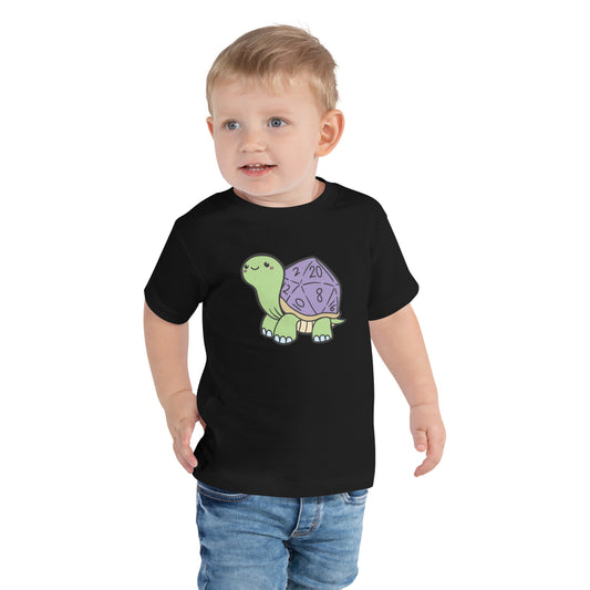 D20 Turtle Toddler Short Sleeve Tee  Level 1 Gamers Black 2T 