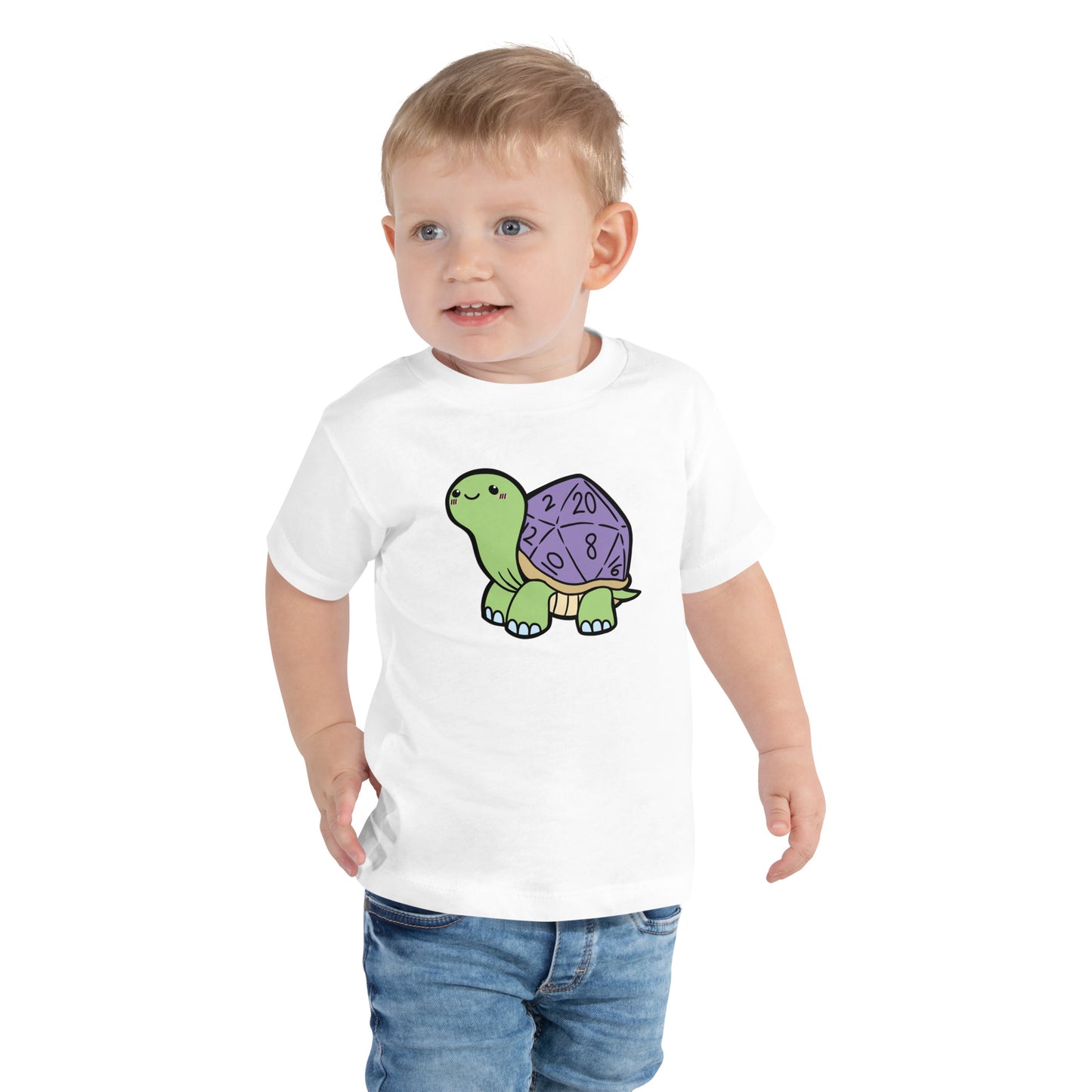 D20 Turtle Toddler Short Sleeve Tee Level 1 Gamers White 2T