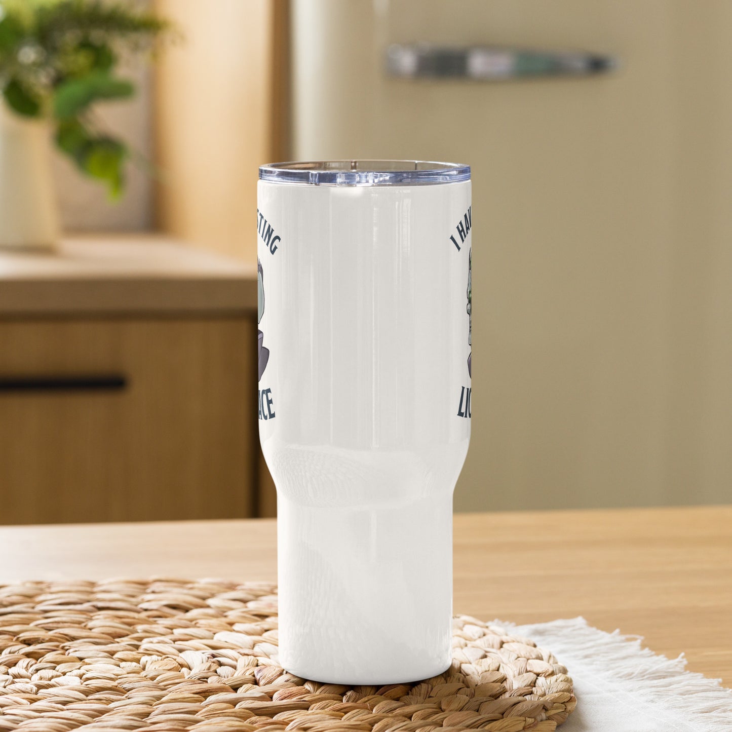 Resting Lich Face Travel Mug With A Handle Level 1 Gamers