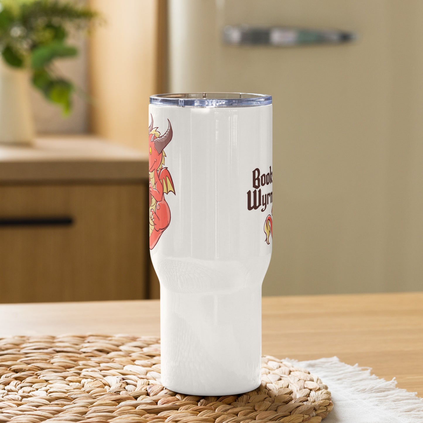 Book Wyrm Travel Mug With A Handle Level 1 Gamers