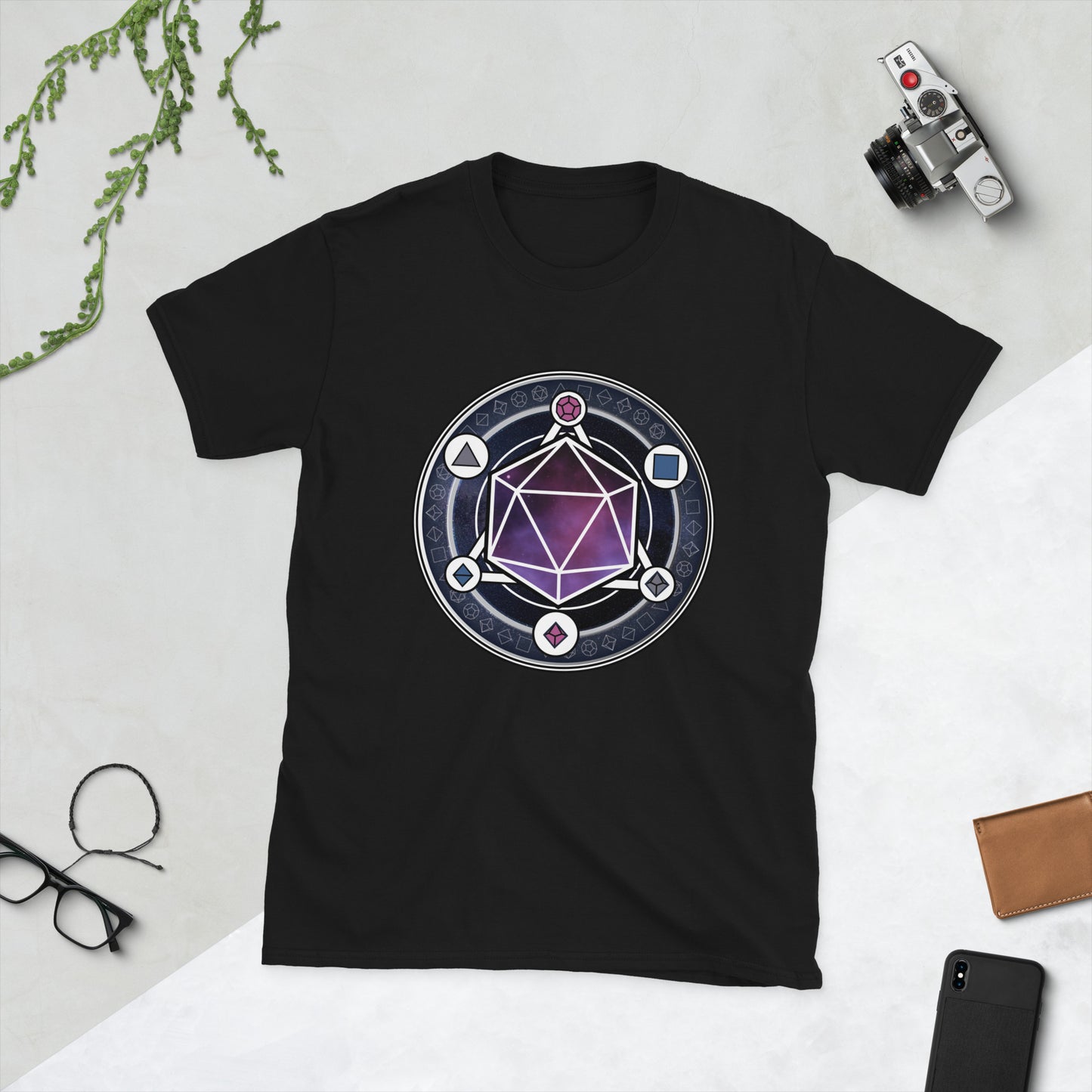 Dice Summoning Circle Short-Sleeve Unisex T-Shirt Level 1 Gamers Black S
