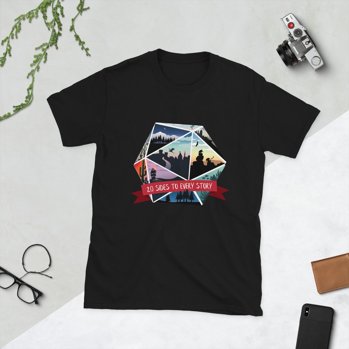 20 Sides To Every Story Short-Sleeve Unisex T-Shirt Level 1 Gamers Black S