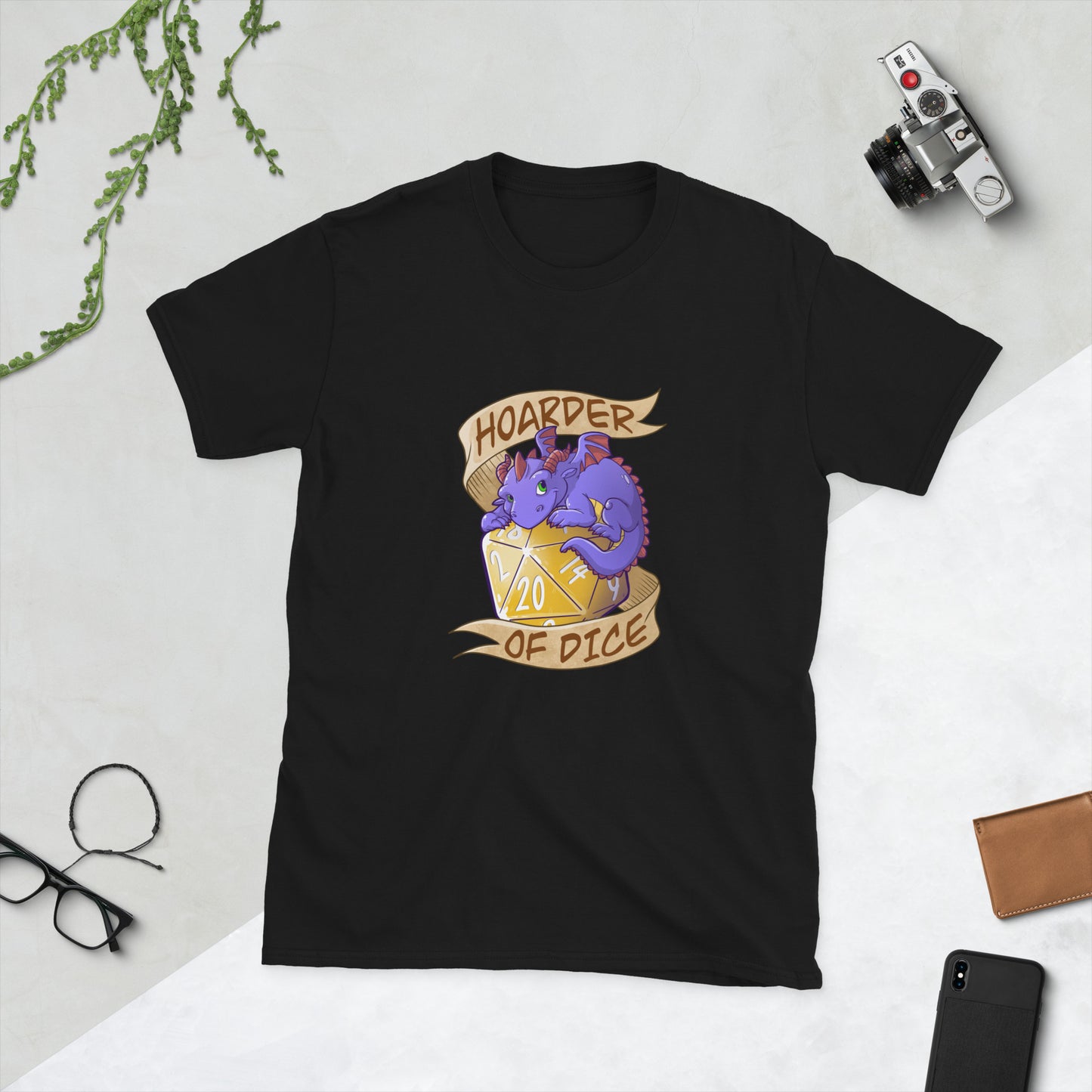 Hoarder of Dice Short-Sleeve Unisex T-Shirt Level 1 Gamers Black S