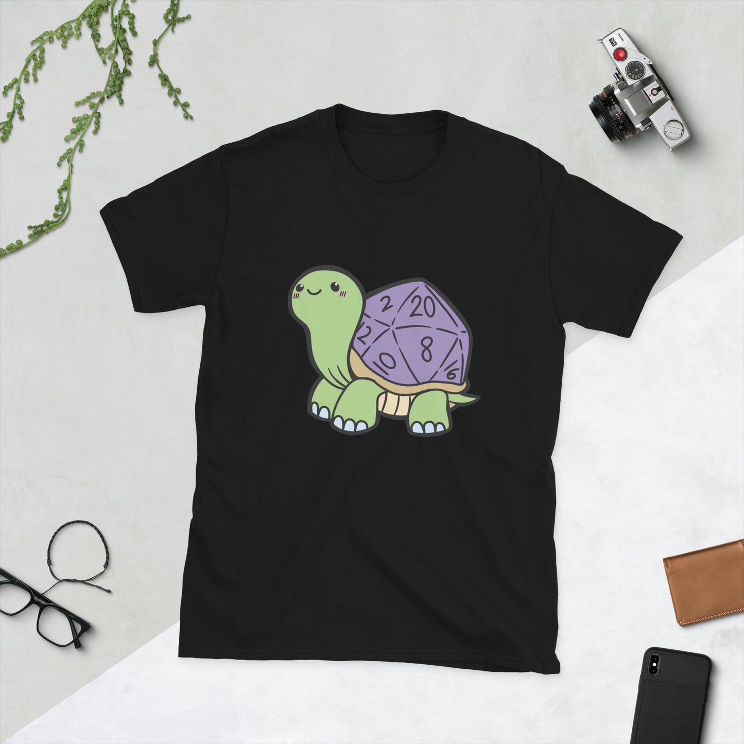 D20 Turtle Short-Sleeve Unisex T-Shirt Level 1 Gamers Black S