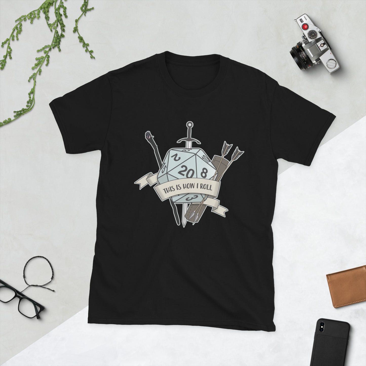 This Is How I Roll Short-Sleeve Unisex T-Shirt Level 1 Gamers Black S