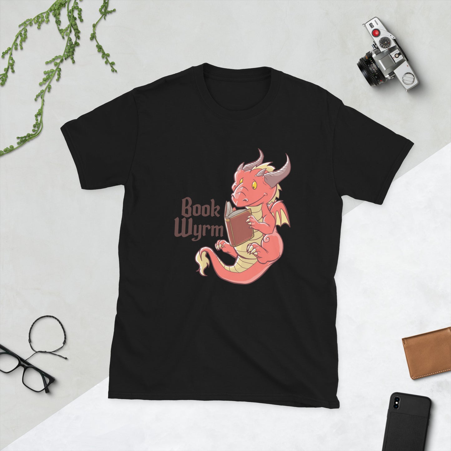 Book Wyrm Short-Sleeve Unisex T-Shirt Level 1 Gamers Black S