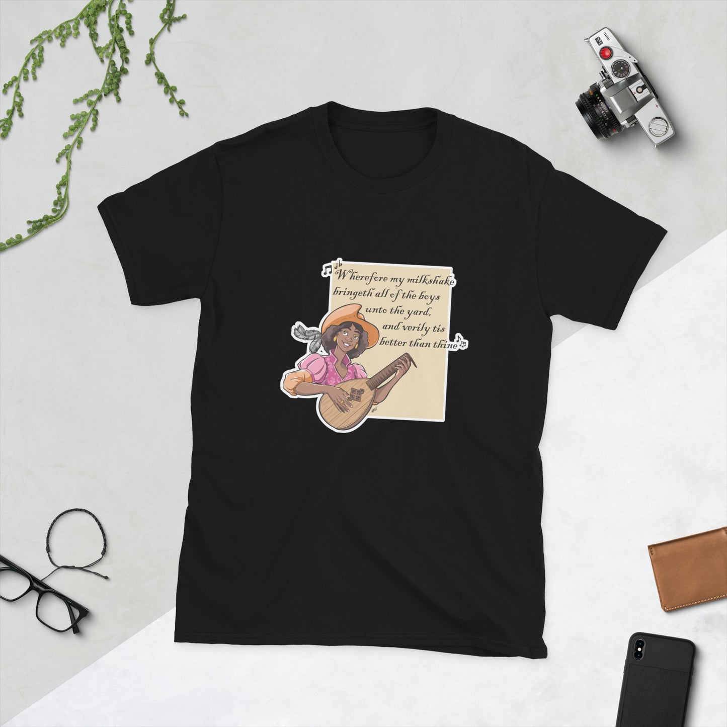 Bard Milkshake (Female) Short-Sleeve Unisex T-Shirt Level 1 Gamers Black S