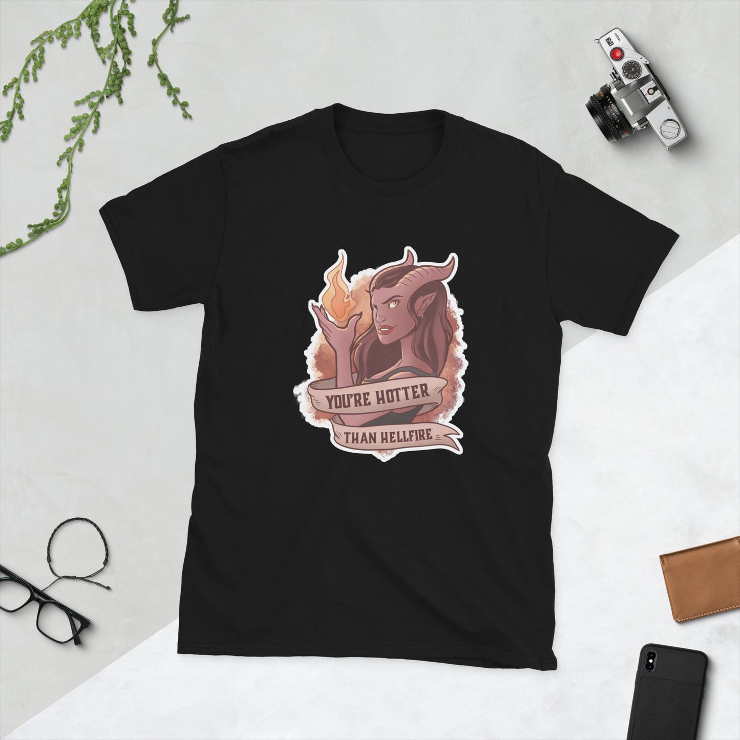 Hotter Than Hellfire Short-Sleeve Unisex T-Shirt Level 1 Gamers Black S