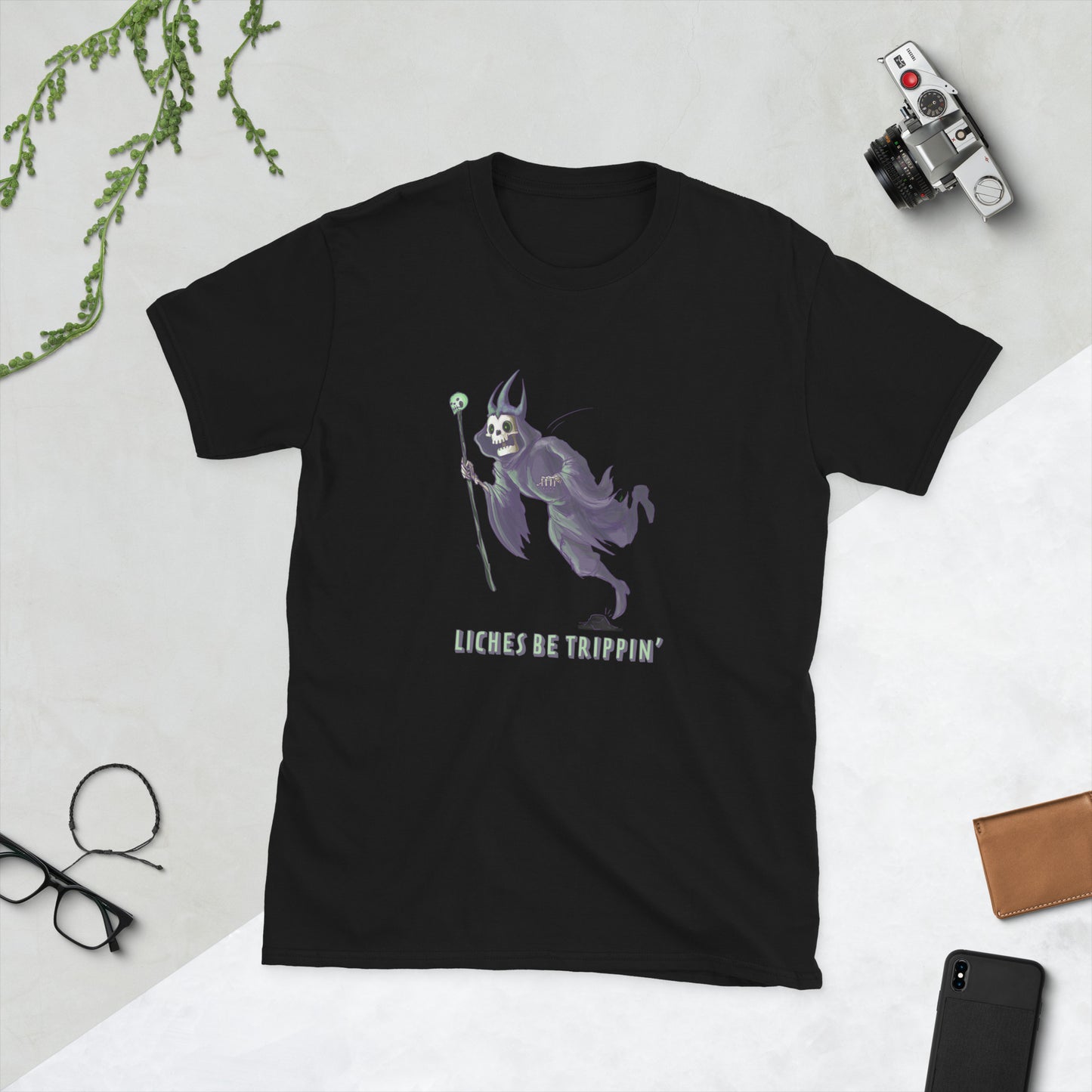 Liches Be Trippin' Short-Sleeve Unisex T-Shirt Level 1 Gamers Black S