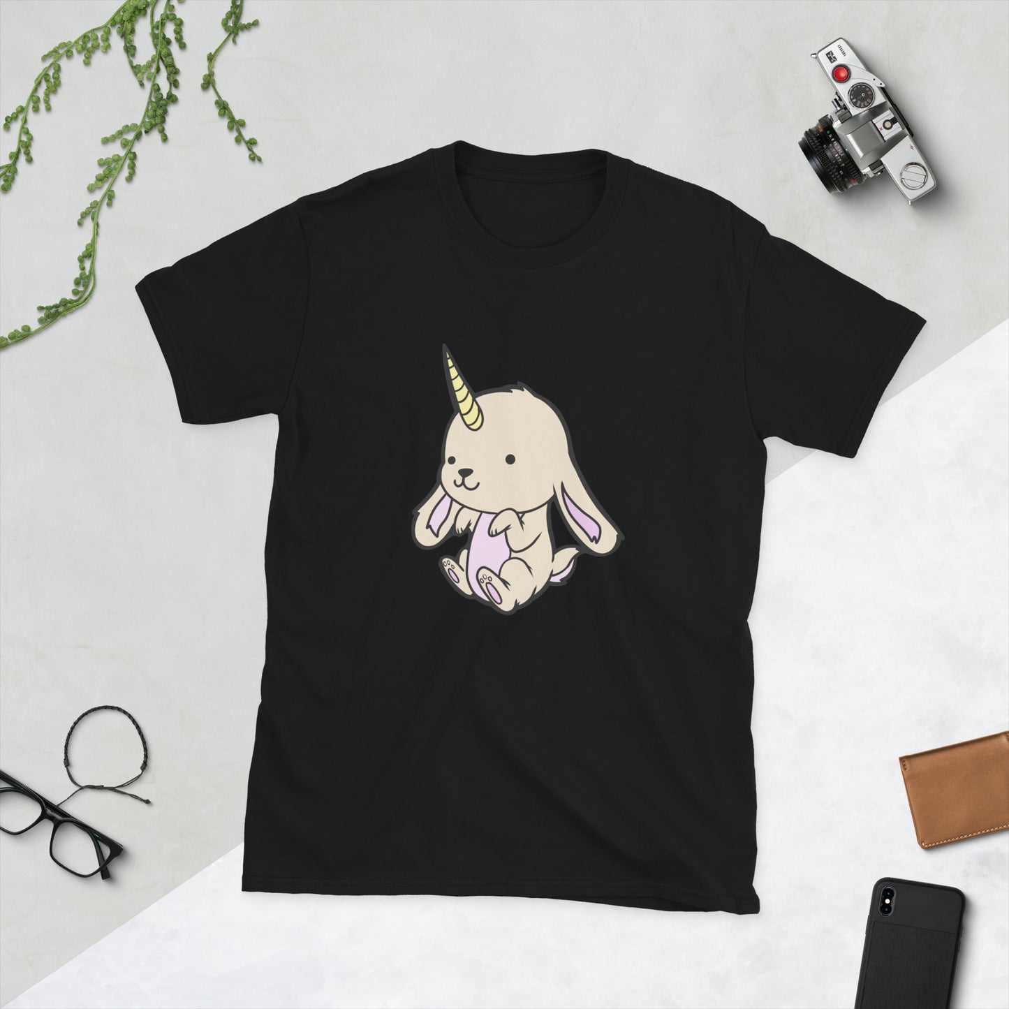 Almiraj (Unicorn Bunny) Short-Sleeve Unisex T-Shirt Level 1 Gamers Black S