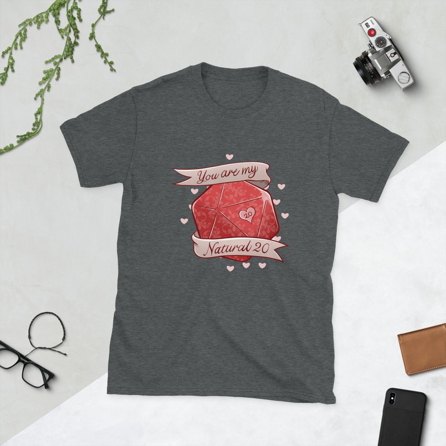 You Are My Natural 20 Short-Sleeve Unisex T-Shirt Level 1 Gamers Dark Heather S