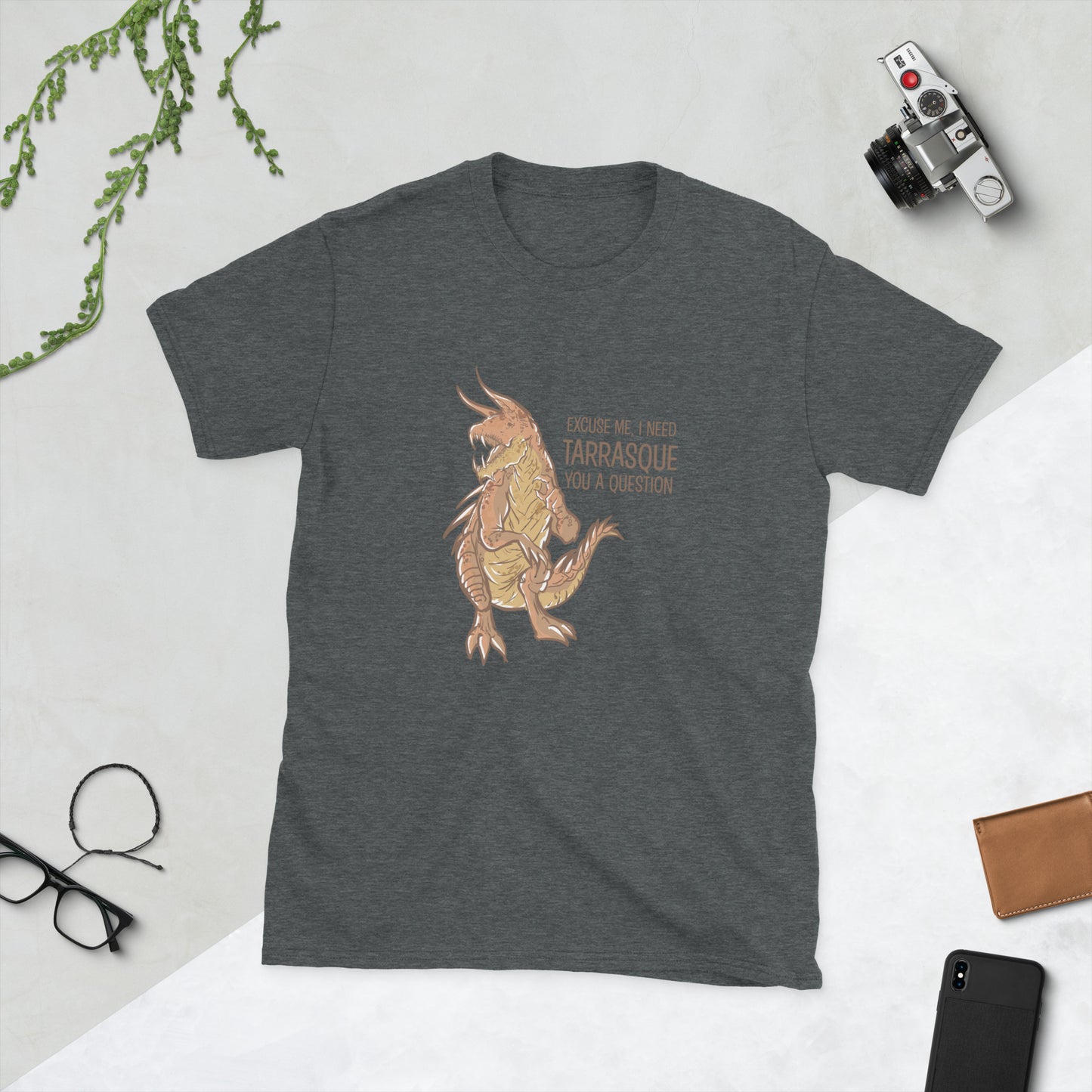 Tarrasque Short-Sleeve Unisex T-Shirt Level 1 Gamers Dark Heather S