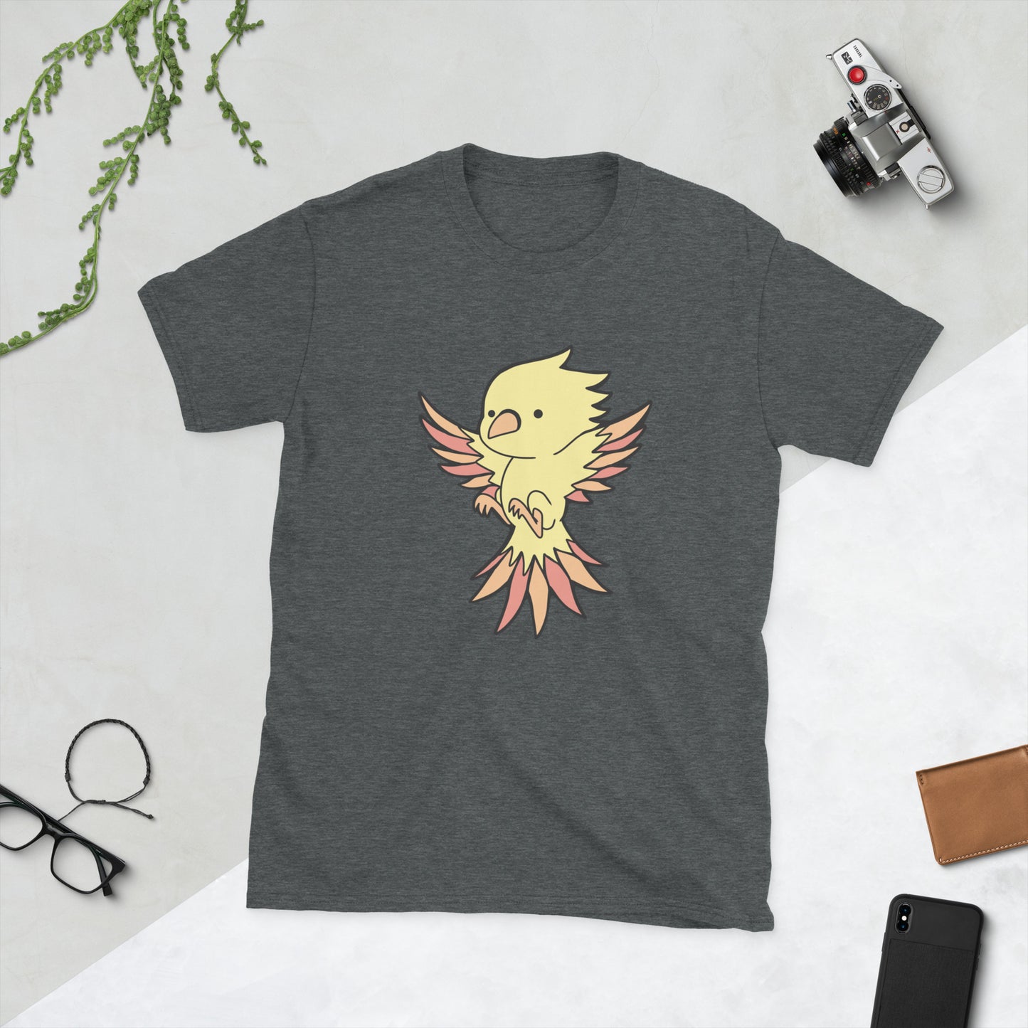 Phoenix Bird Short-Sleeve Unisex T-Shirt Level 1 Gamers Dark Heather S