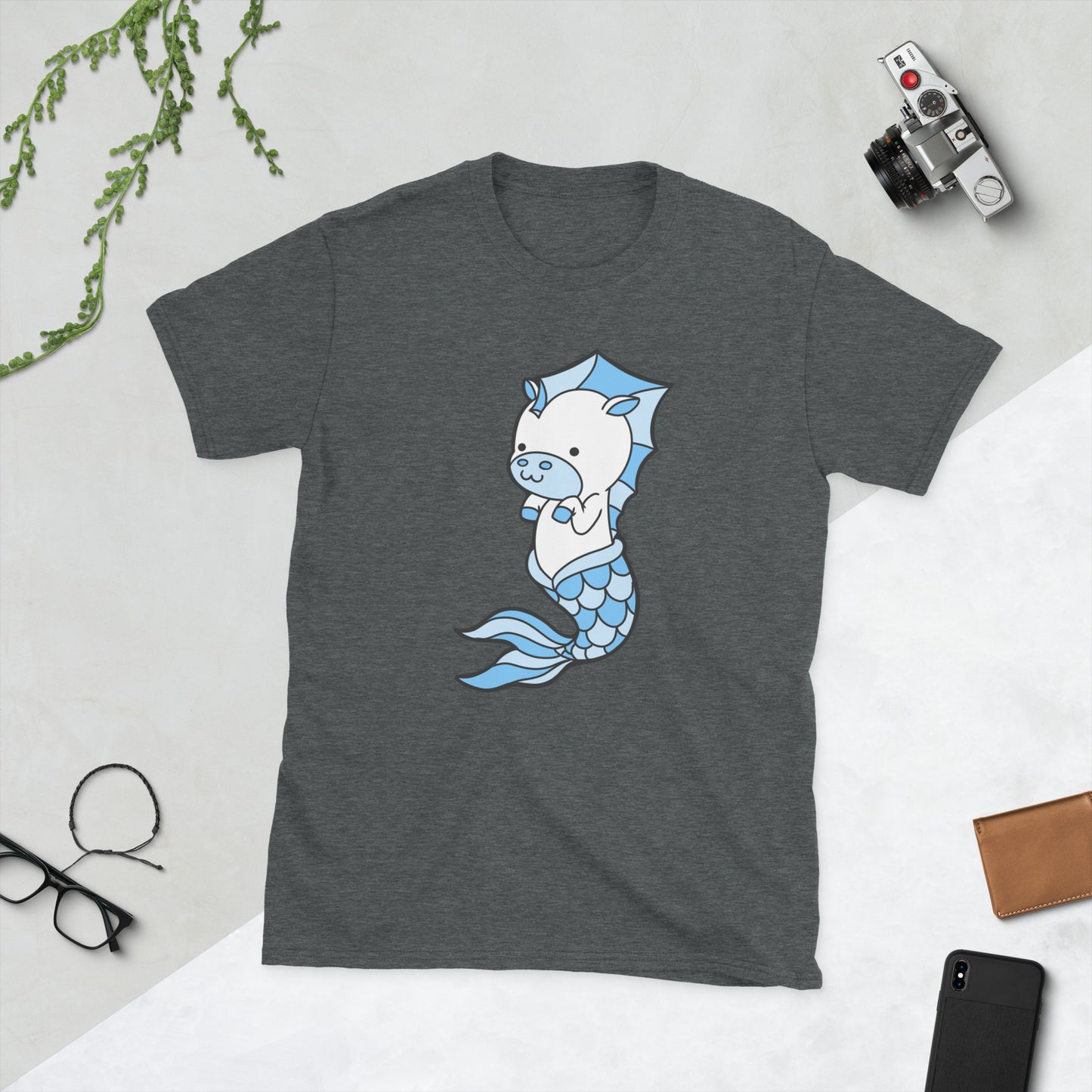 Hippocampus Creature Short-Sleeve Unisex T-Shirt Level 1 Gamers Dark Heather S