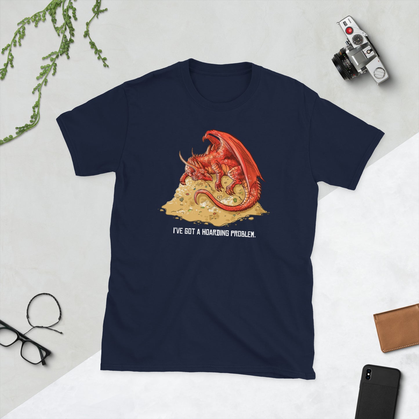 I've Got A Hoarding Problem Short-Sleeve Unisex T-Shirt Level 1 Gamers Navy S