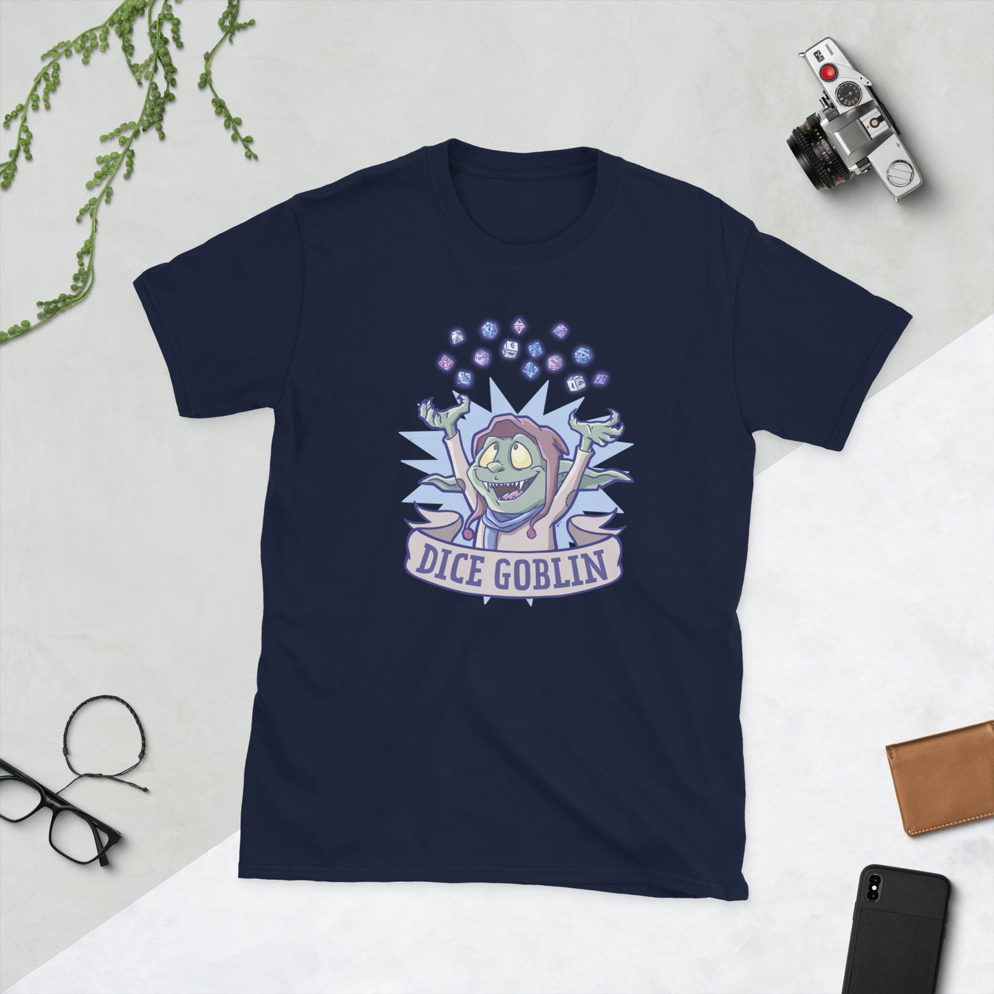 Dice Goblin Short-Sleeve Unisex T-Shirt Level 1 Gamers Navy S