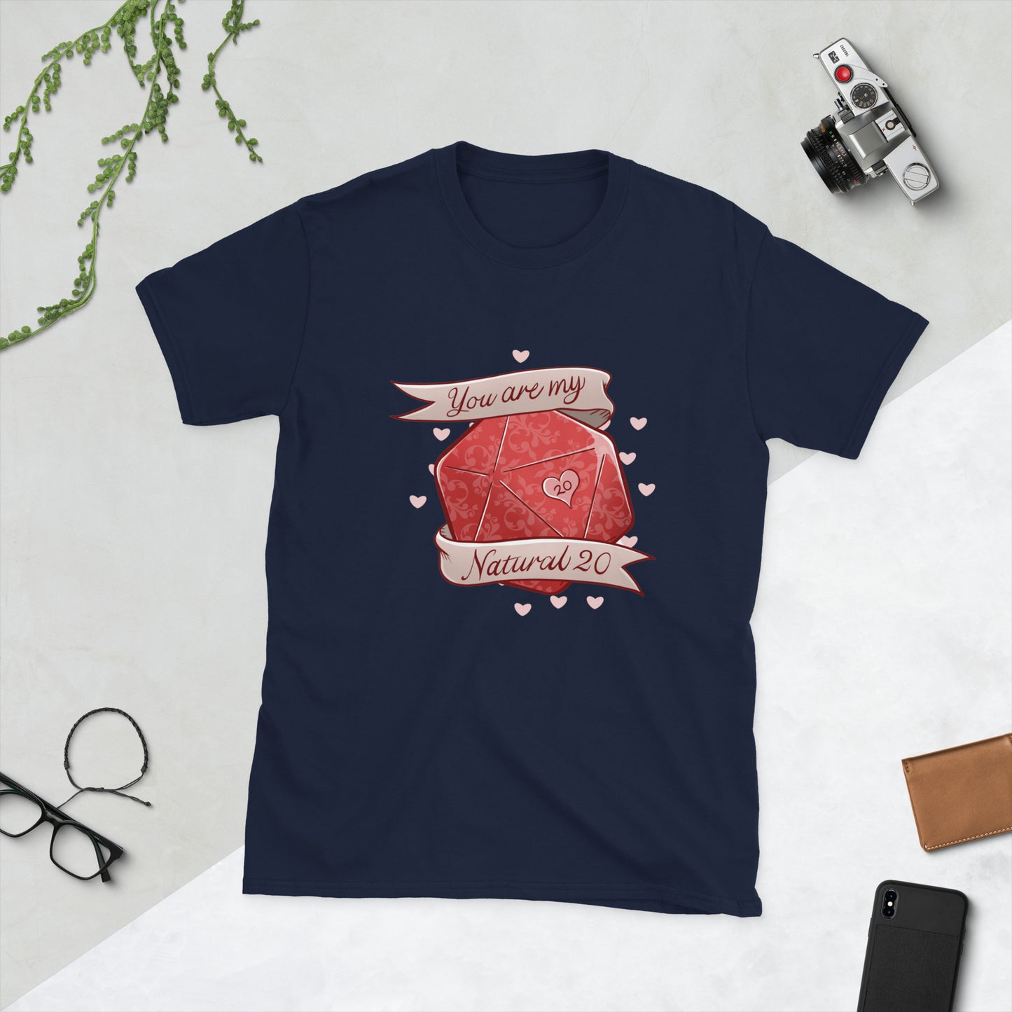 You Are My Natural 20 Short-Sleeve Unisex T-Shirt Level 1 Gamers Navy S