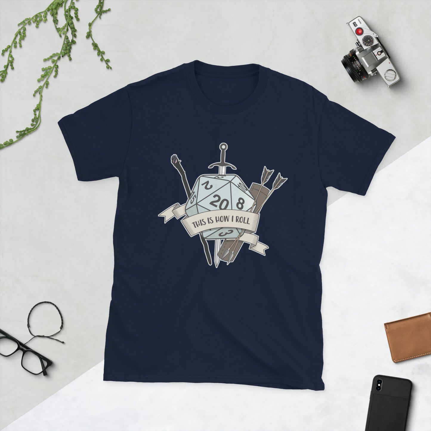 This Is How I Roll Short-Sleeve Unisex T-Shirt Level 1 Gamers Navy S