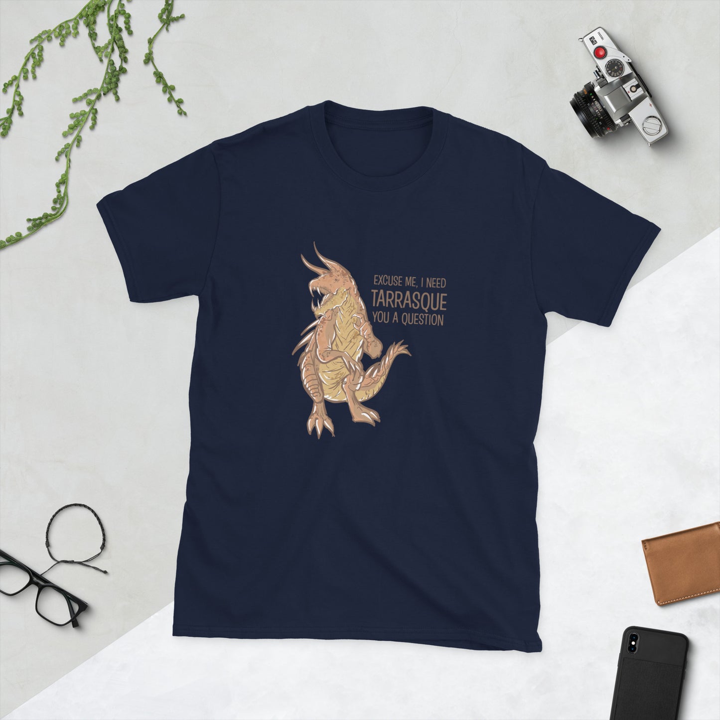 Tarrasque Short-Sleeve Unisex T-Shirt Level 1 Gamers Navy S