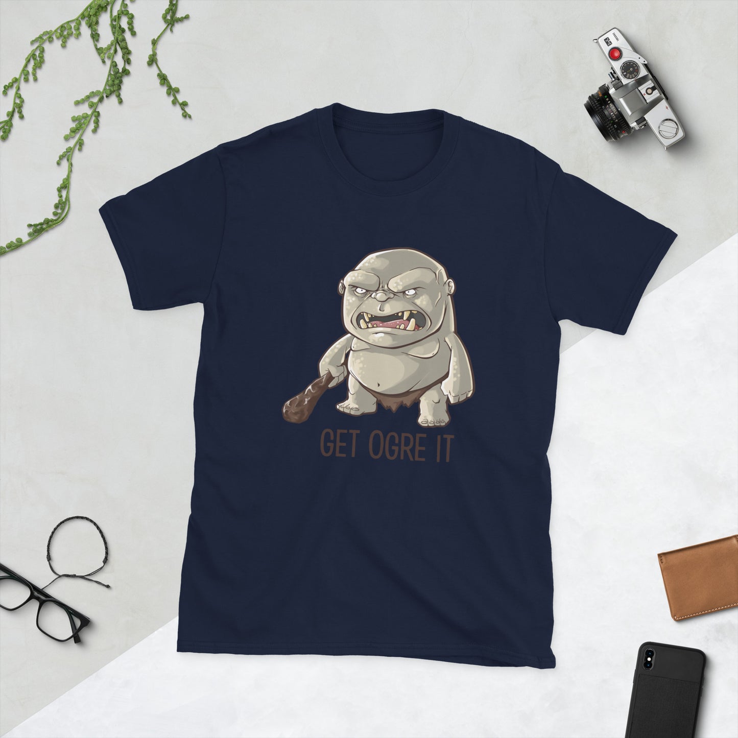 Get Ogre It Short-Sleeve Unisex T-Shirt Level 1 Gamers Navy S