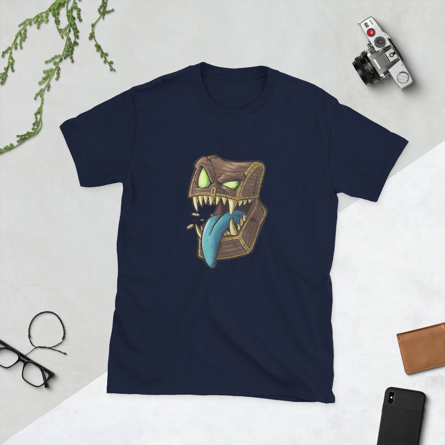Mimic Chest Short-Sleeve Unisex T-Shirt Level 1 Gamers Navy S