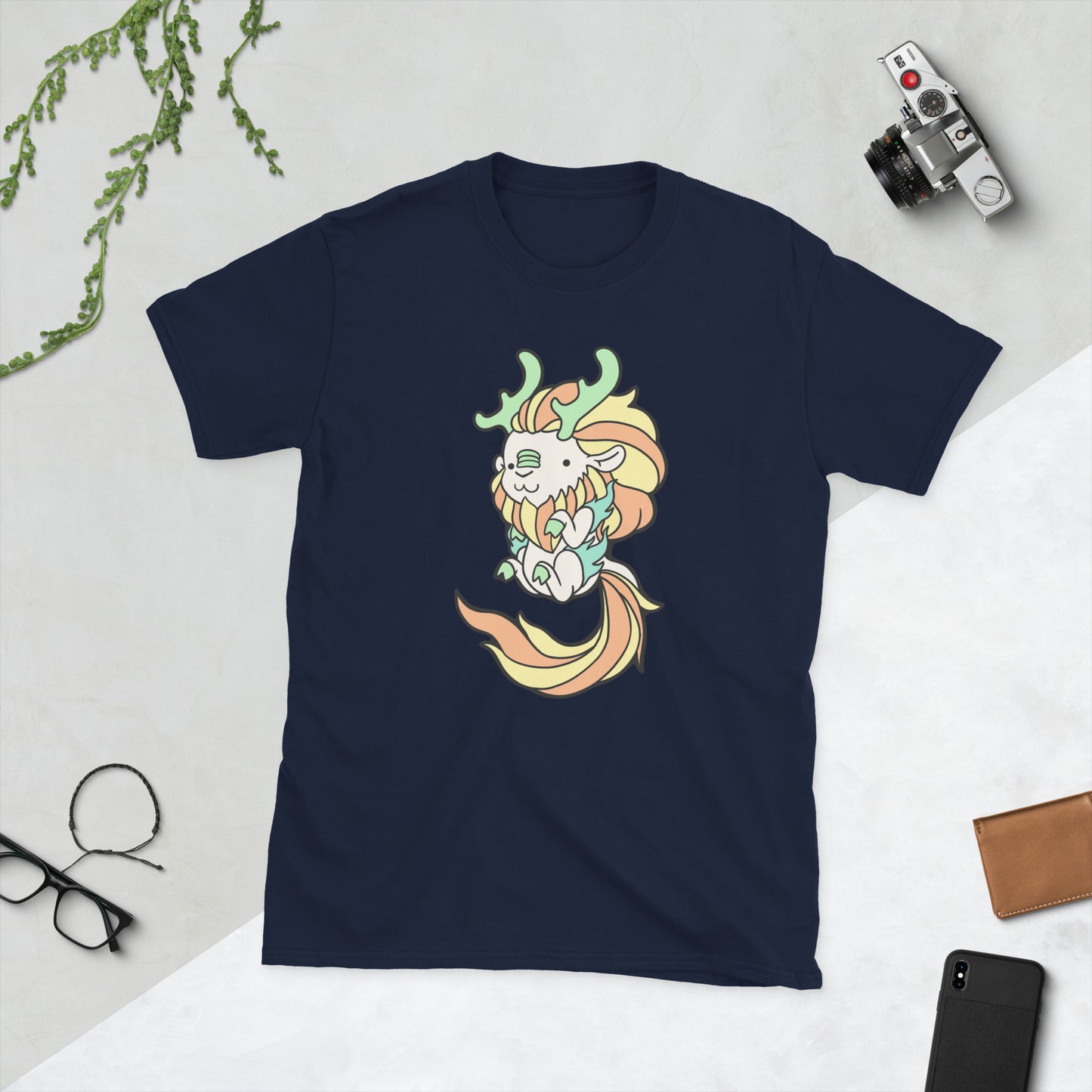 Qilin Short-Sleeve Unisex T-Shirt Level 1 Gamers Navy S
