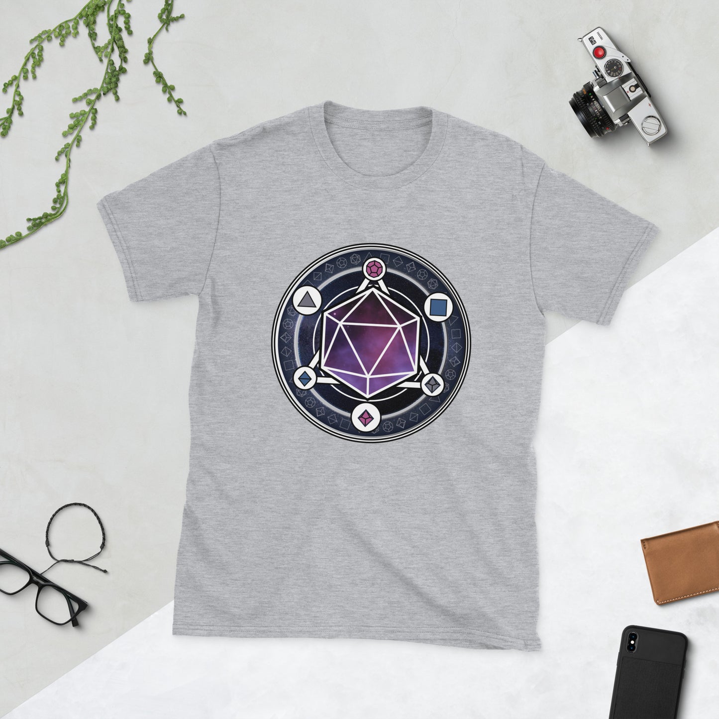 Dice Summoning Circle Short-Sleeve Unisex T-Shirt Level 1 Gamers Sport Grey S