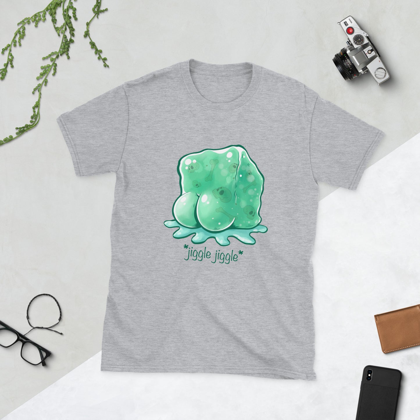Dummy Thicc Gelatinous Cube Short-Sleeve Unisex T-Shirt Level 1 Gamers Sport Grey S