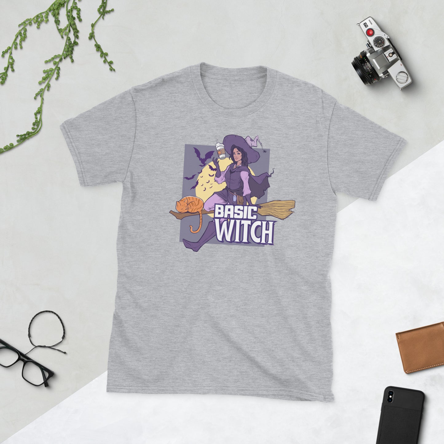Basic Witch Short-Sleeve Unisex T-Shirt Level 1 Gamers Sport Grey S