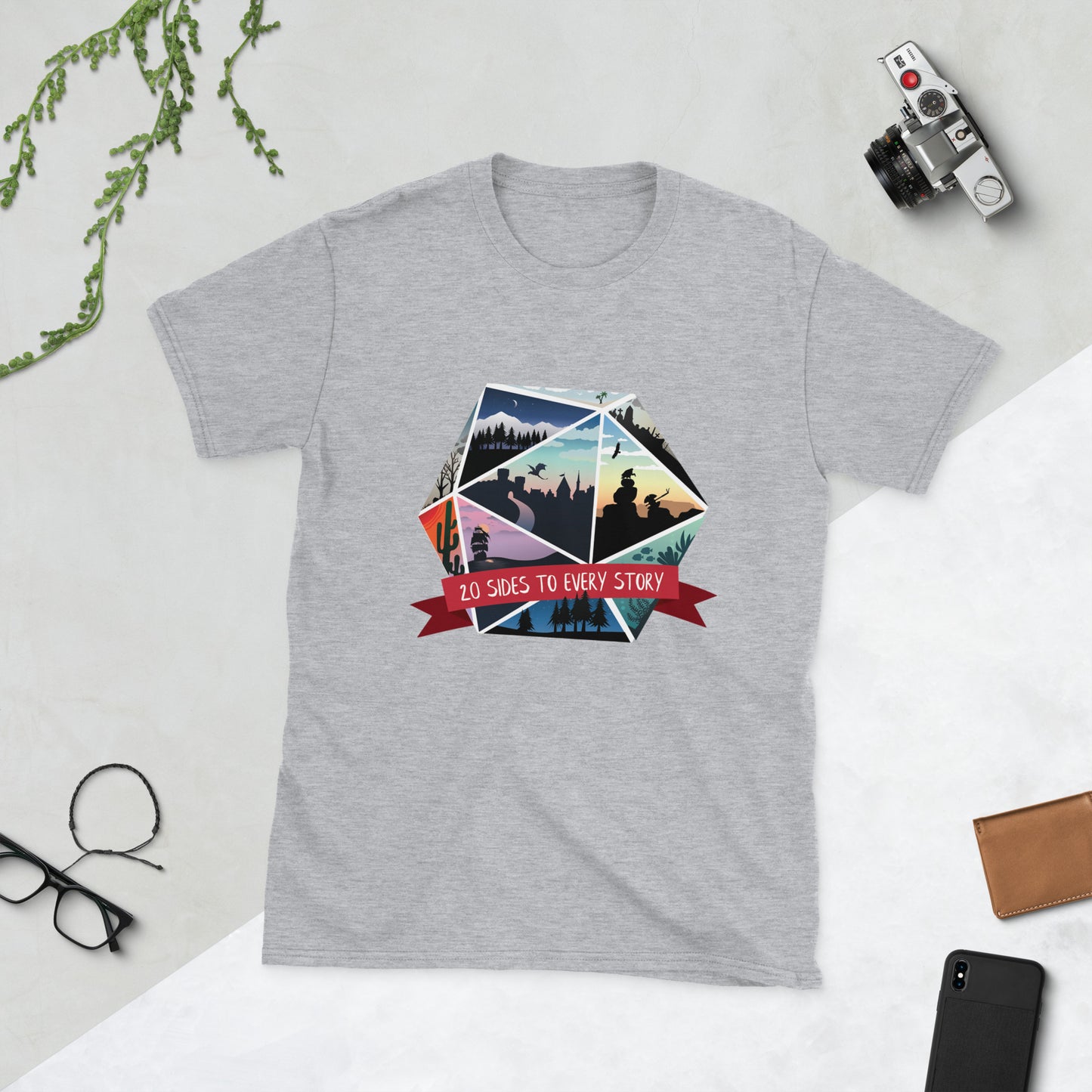 20 Sides To Every Story Short-Sleeve Unisex T-Shirt Level 1 Gamers Sport Grey S