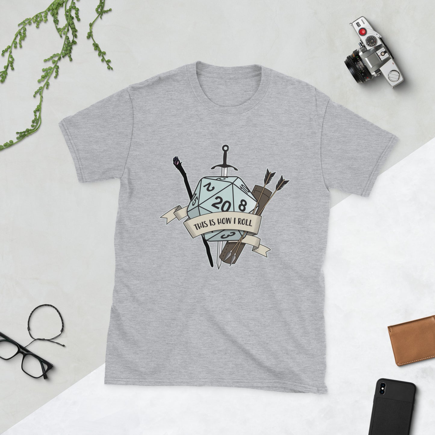 This Is How I Roll Short-Sleeve Unisex T-Shirt Level 1 Gamers Sport Grey S