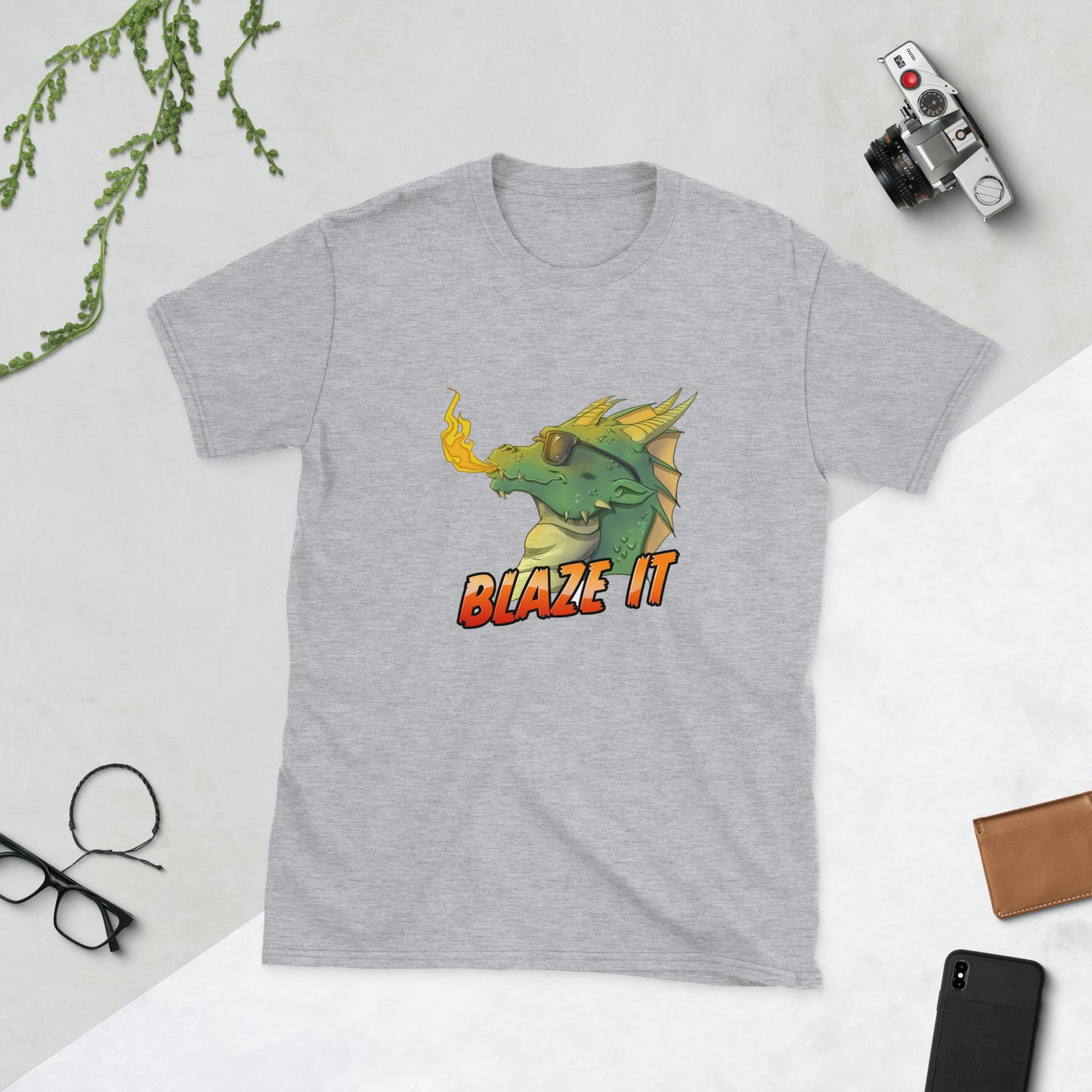 Blaze It Short-Sleeve Unisex T-Shirt Level 1 Gamers Sport Grey S