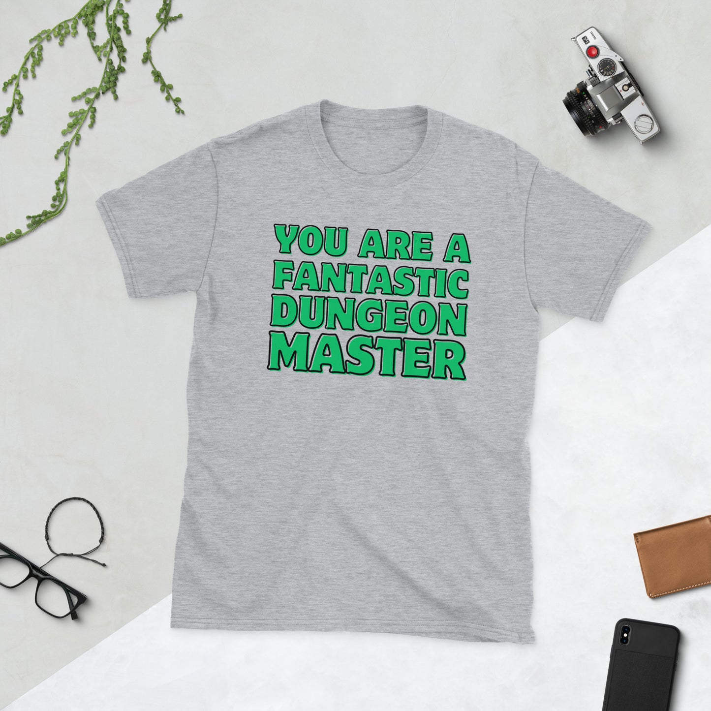 You are a fantastic dungeon master Short-Sleeve Unisex T-Shirt Level 1 Gamers Sport Grey S