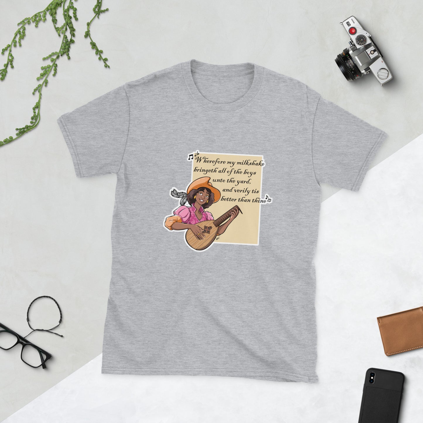 Bard Milkshake (Female) Short-Sleeve Unisex T-Shirt Level 1 Gamers Sport Grey S