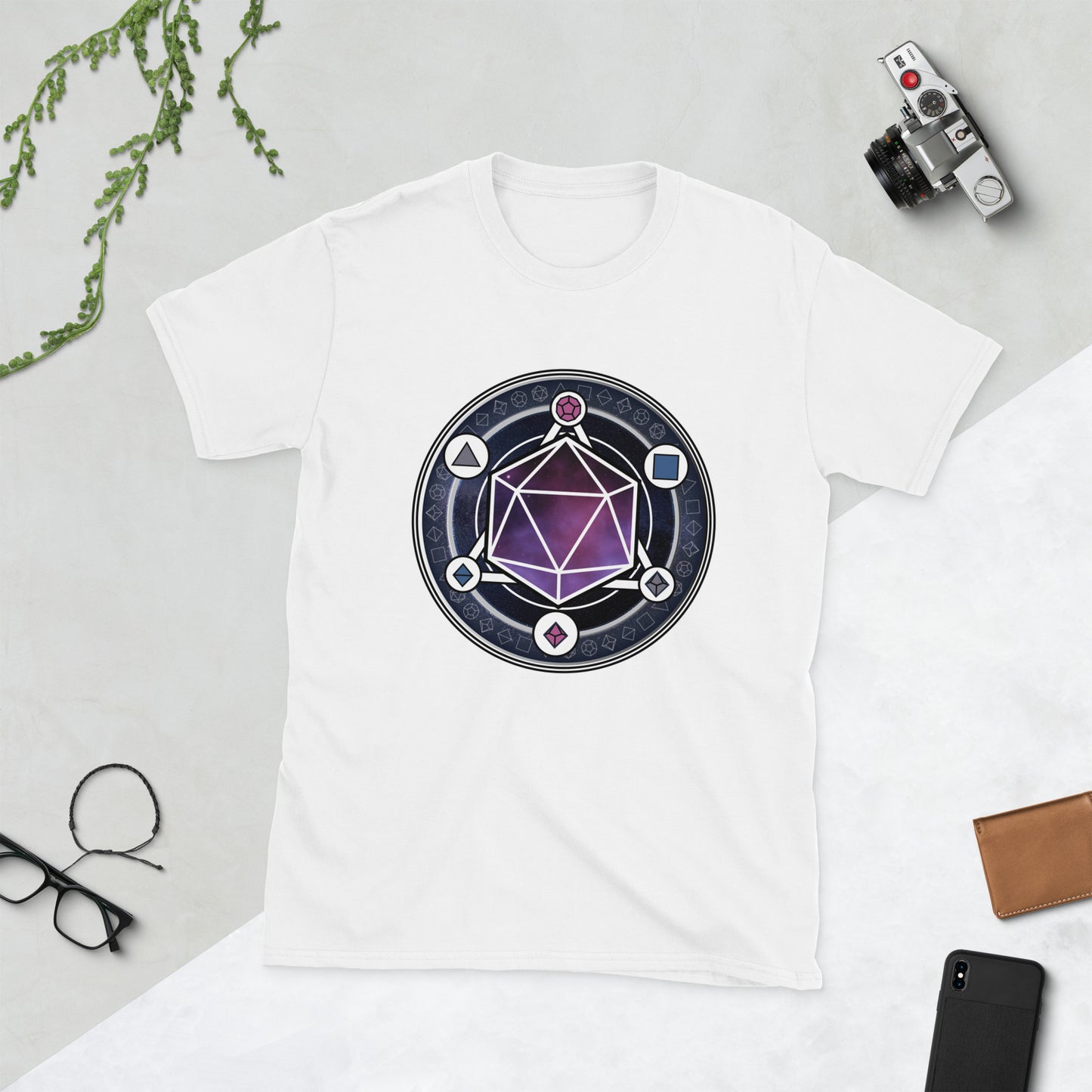 Dice Summoning Circle Short-Sleeve Unisex T-Shirt Level 1 Gamers White S